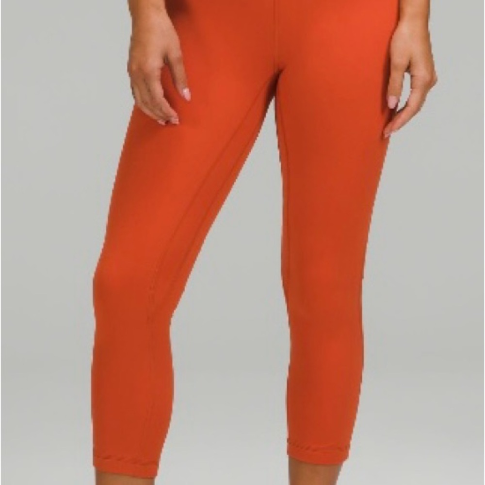Women's Orange Cropped Pants Lululemon Align “23